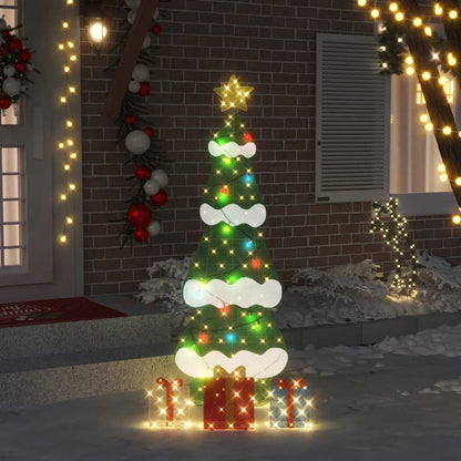vidaXL Lighted Christmas Tree with 3 Gift Boxes 2D Warm White 180 cm