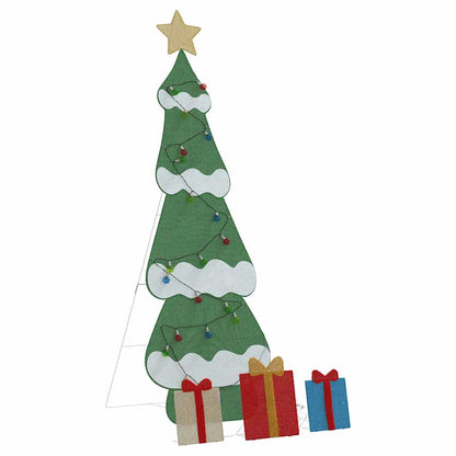 vidaXL Lighted Christmas Tree with 3 Gift Boxes 2D Warm White 180 cm
