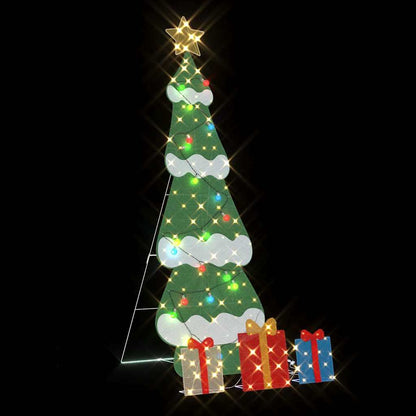 vidaXL Lighted Christmas Tree with 3 Gift Boxes 2D Warm White 180 cm