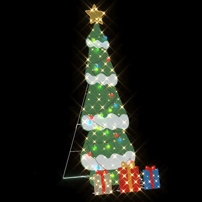 vidaXL Lighted Christmas Tree with 3 Gift Boxes 2D Warm White 210 cm