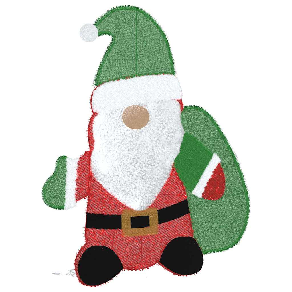vidaXL Lighted Santa Claus Warm White 70 x 62 cm Tinsel Fabric