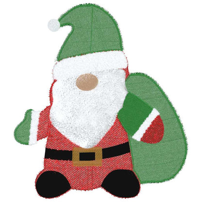 vidaXL Lighted Santa Claus Warm White 70 x 62 cm Tinsel Fabric