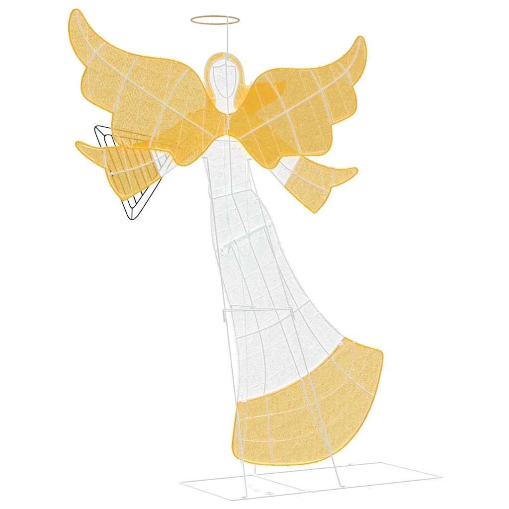 vidaXL Lighted Angle Warm White 116 x 29 x 158.5 cm Polyester