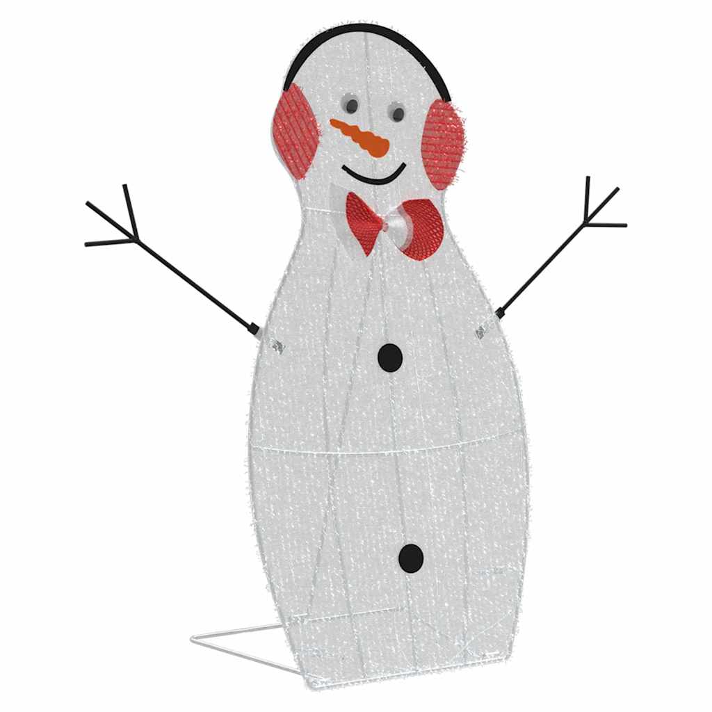 vidaXL Lighted Snowman Family 3 pcs Warm White Polyester