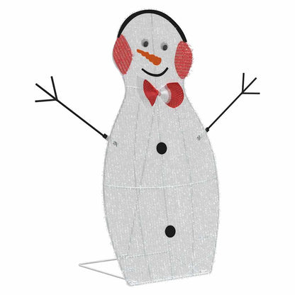 vidaXL Lighted Snowman Family 3 pcs Warm White Polyester