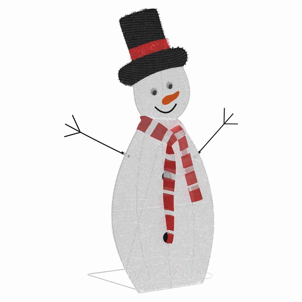 vidaXL Lighted Snowman Family 3 pcs Warm White Polyester