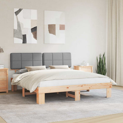vidaXL Bed Frame with Upholstered Headboard Light Grey 200 x 200 cm
