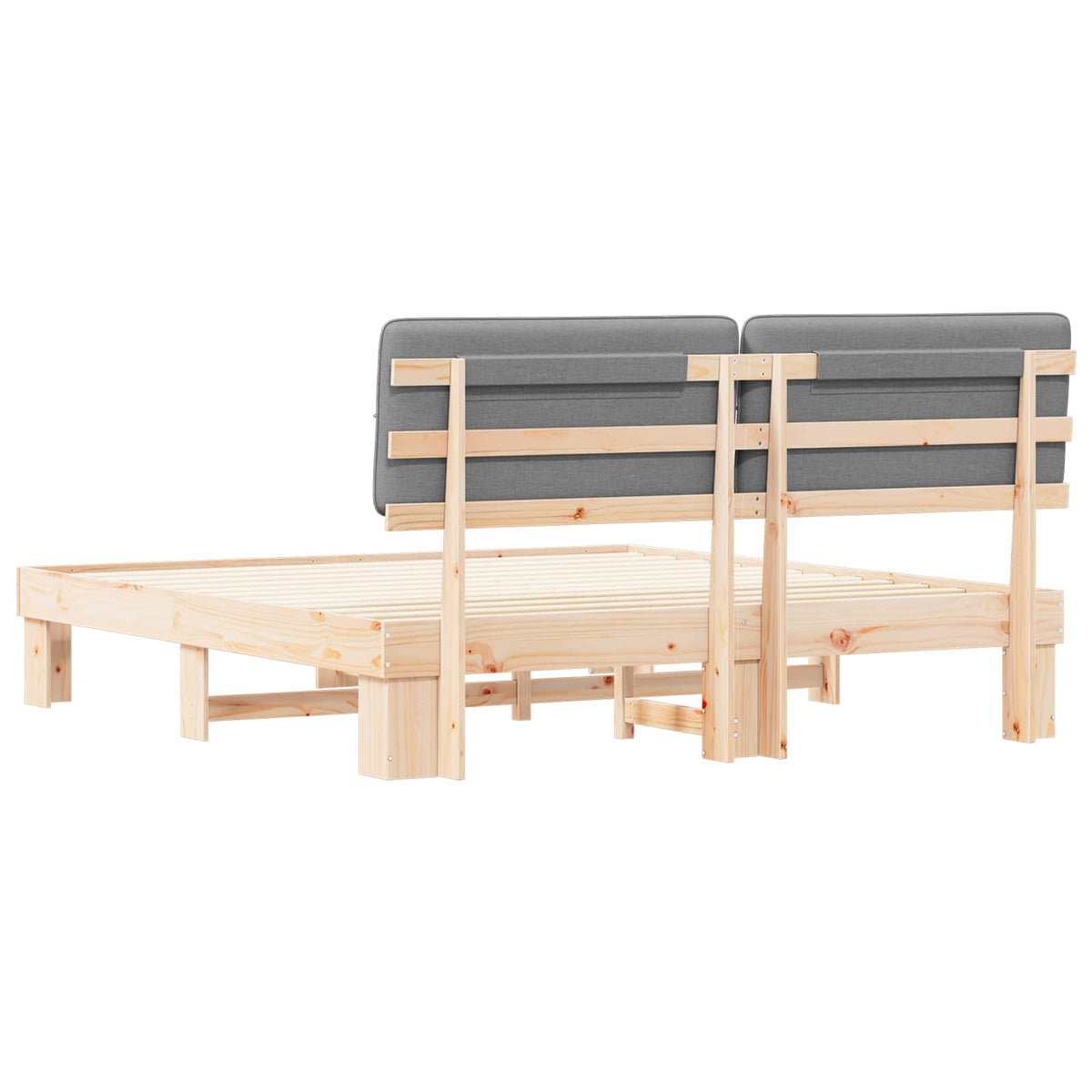 vidaXL Bed Frame with Upholstered Headboard Light Grey 200 x 200 cm