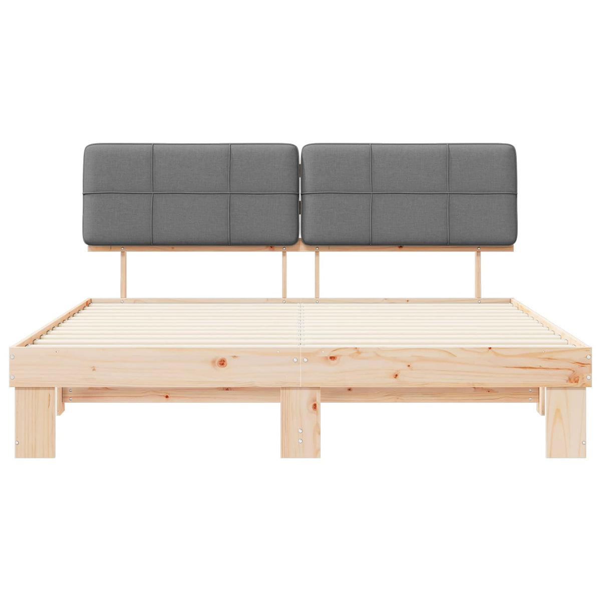vidaXL Bed Frame with Upholstered Headboard Light Grey 200 x 200 cm