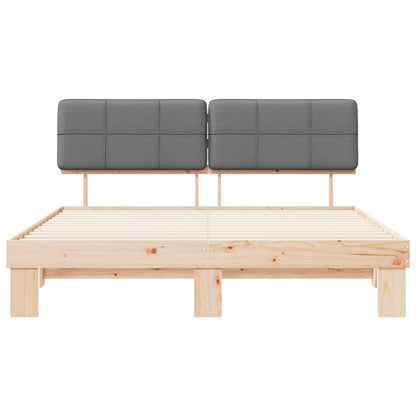 vidaXL Bed Frame with Upholstered Headboard Light Grey 200 x 200 cm
