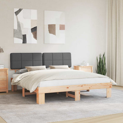 vidaXL Bed Frame with Upholstered Headboard Dark Grey 200 x 200 cm