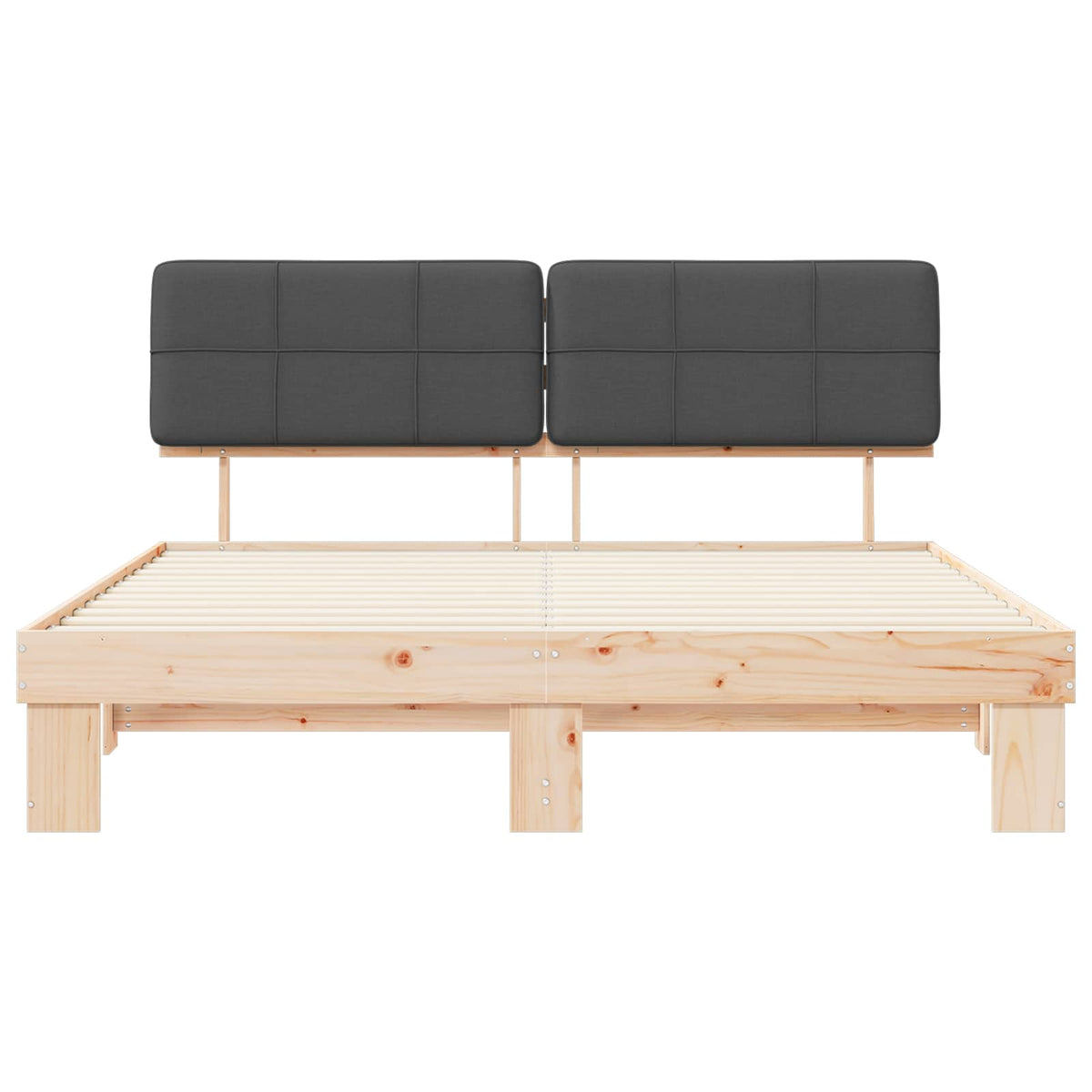 vidaXL Bed Frame with Upholstered Headboard Dark Grey 200 x 200 cm