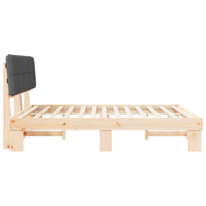 vidaXL Bed Frame with Upholstered Headboard Dark Grey 200 x 200 cm