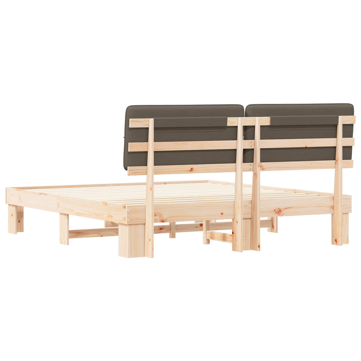 vidaXL Bed Frame with Upholstered Headboard Taupe 200 x 200 cm