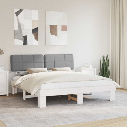 vidaXL Bed Frame with Upholstered Headboard Light Grey 200 x 200 cm