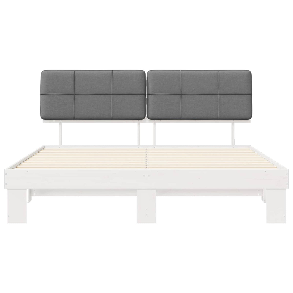 vidaXL Bed Frame with Upholstered Headboard Light Grey 200 x 200 cm