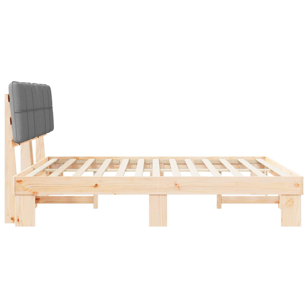vidaXL Bed Frame with Upholstered Headboard Light Grey 180 x 200 cm