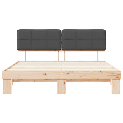 vidaXL Bed Frame with Upholstered Headboard Dark Grey 180 x 200 cm