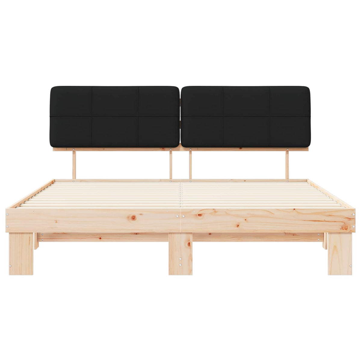 vidaXL Bed Frame with Upholstered Headboard Black 180 x 200 cm