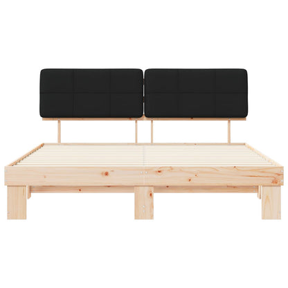 vidaXL Bed Frame with Upholstered Headboard Black 180 x 200 cm