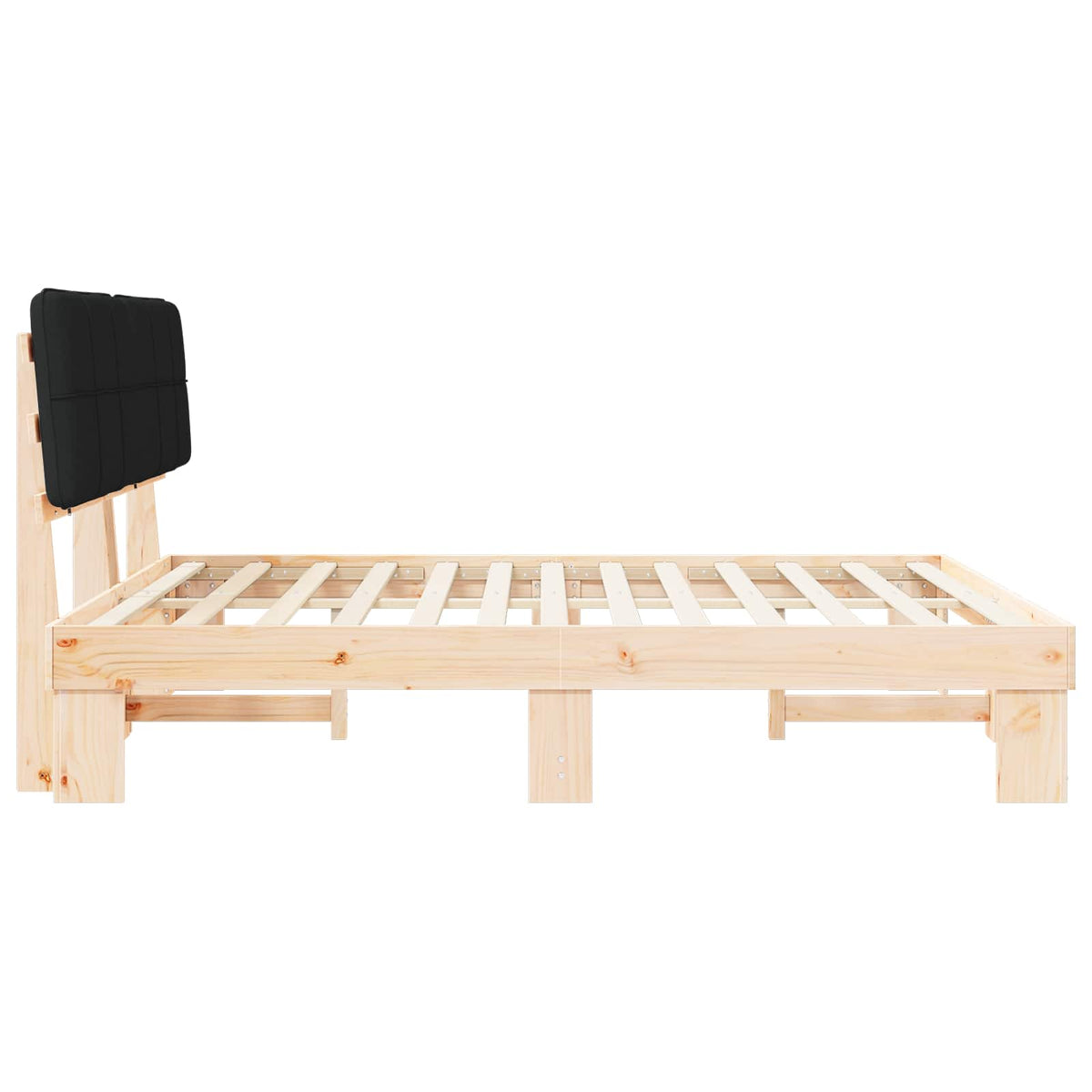 vidaXL Bed Frame with Upholstered Headboard Black 180 x 200 cm