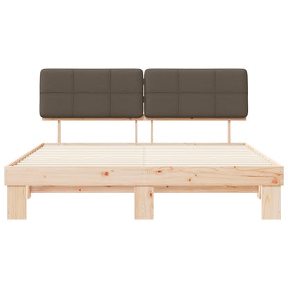 vidaXL Bed Frame with Upholstered Headboard Taupe 180 x 200 cm