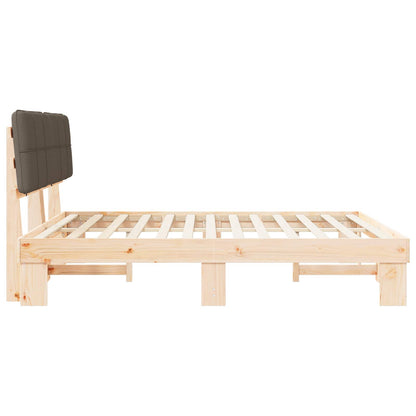 vidaXL Bed Frame with Upholstered Headboard Taupe 180 x 200 cm