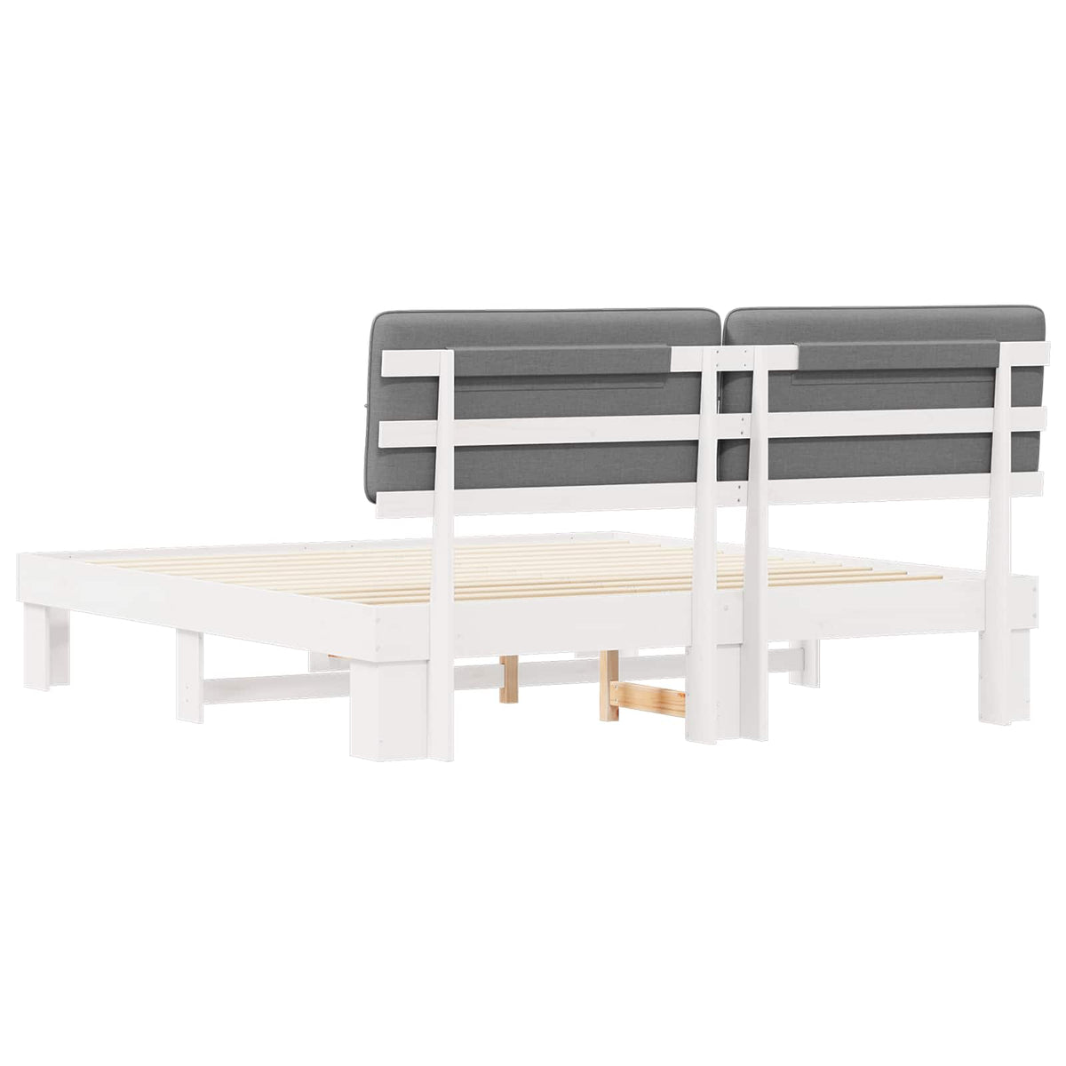 vidaXL Bed Frame with Upholstered Headboard Light Grey 180 x 200 cm