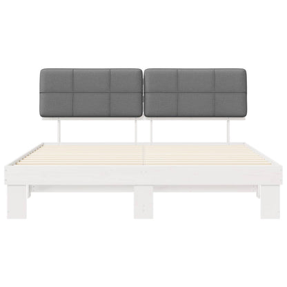 vidaXL Bed Frame with Upholstered Headboard Light Grey 180 x 200 cm