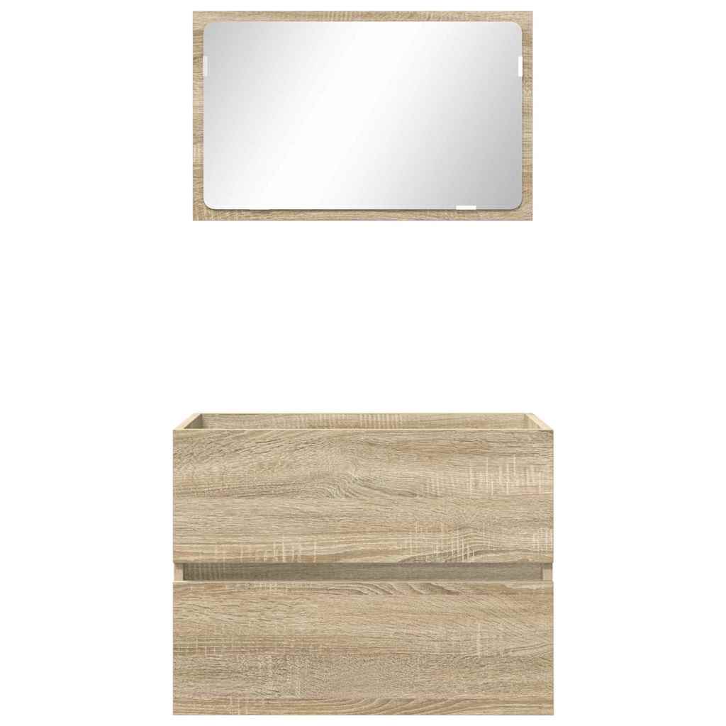 vidaXL Bathroom Furniture Set with Drawer Sonoma Oak Engineered Wood