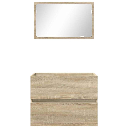 vidaXL Bathroom Furniture Set with Drawer Sonoma Oak Engineered Wood