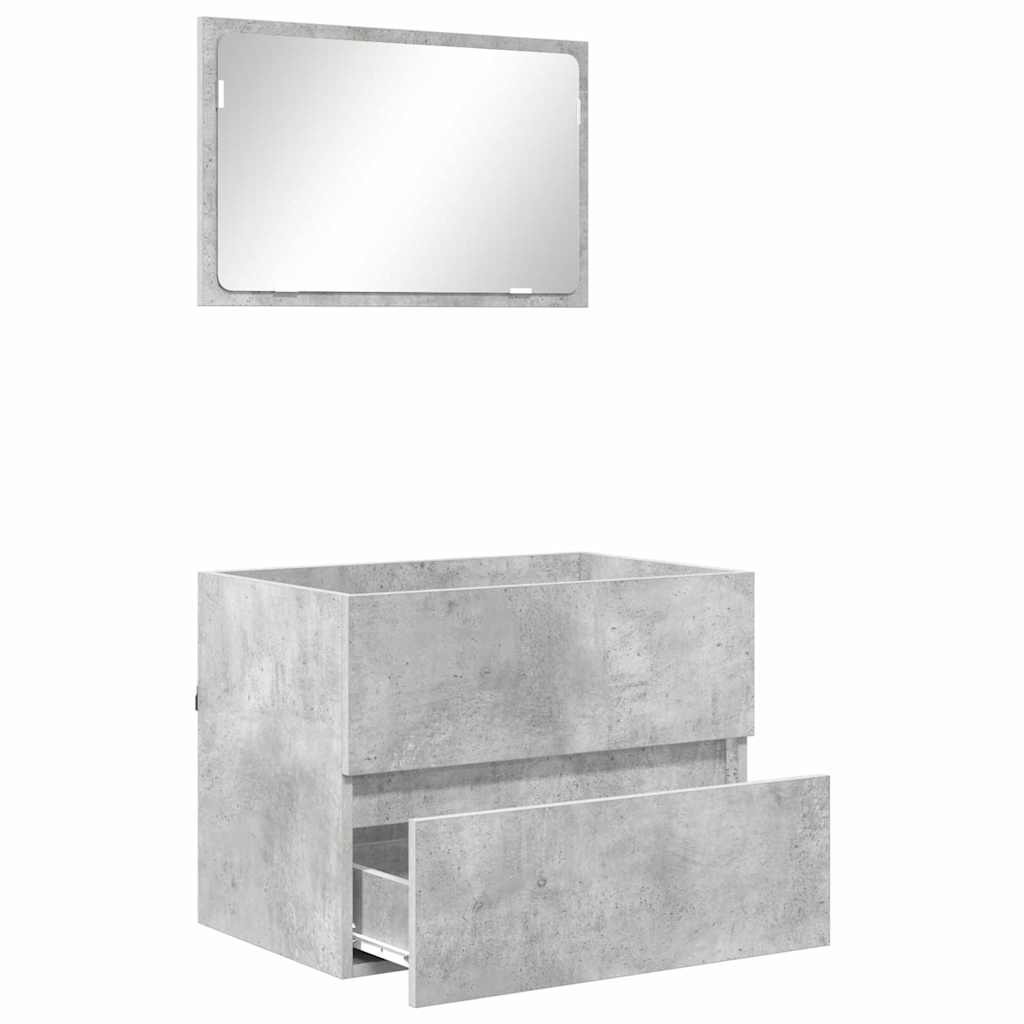 vidaXL Bathroom Furniture Set Concrete Grey 60 x 38.3 x 45 cm