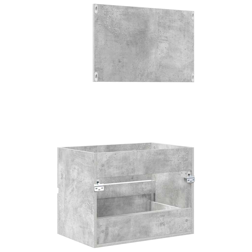 vidaXL Bathroom Furniture Set Concrete Grey 60 x 38.3 x 45 cm