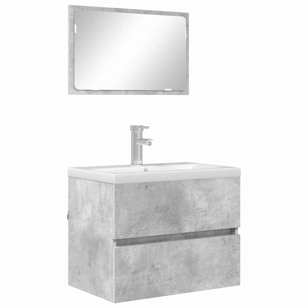 vidaXL Bathroom Furniture Set Concrete Grey 60 x 38.3 x 45 cm