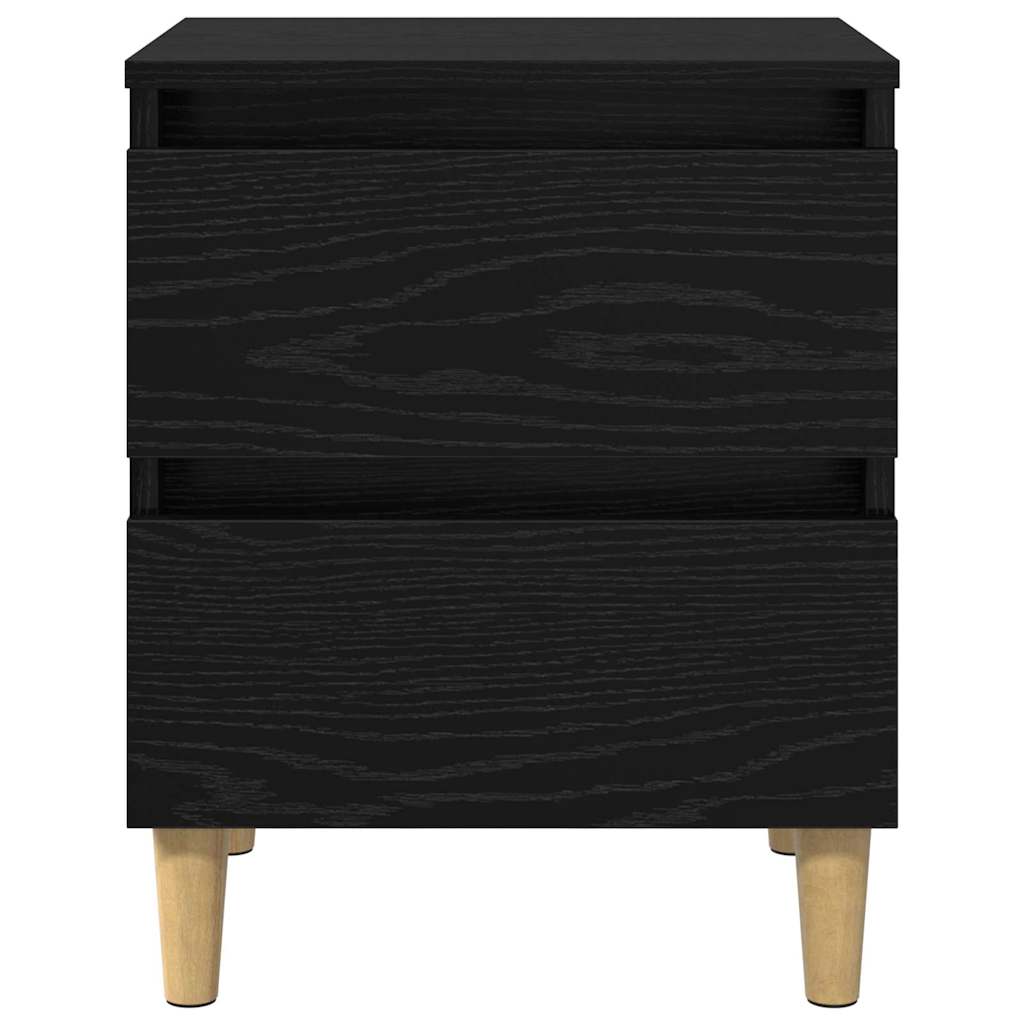 vidaXL Bed Cabinet Black Oak 40 x 35 x 50 cm Engineered Wood