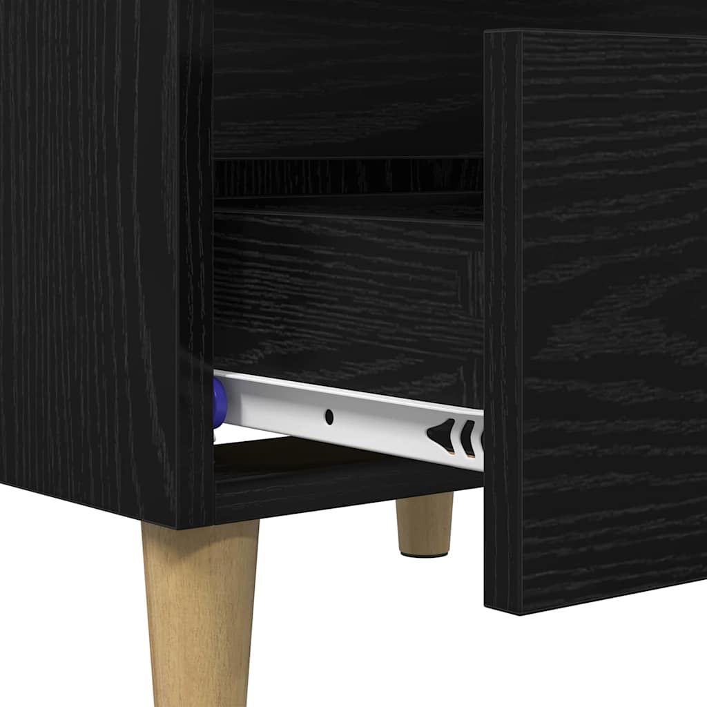 vidaXL Bed Cabinets 2 pcs Black Oak 40 x 35 x 50 cm Engineered Wood