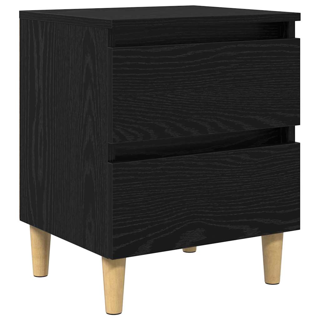 vidaXL Bed Cabinets 2 pcs Black Oak 40 x 35 x 50 cm Engineered Wood