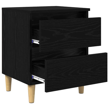 vidaXL Bed Cabinets 2 pcs Black Oak 40 x 35 x 50 cm Engineered Wood