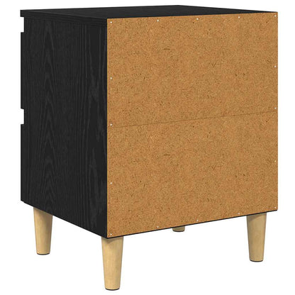vidaXL Bed Cabinets 2 pcs Black Oak 40 x 35 x 50 cm Engineered Wood
