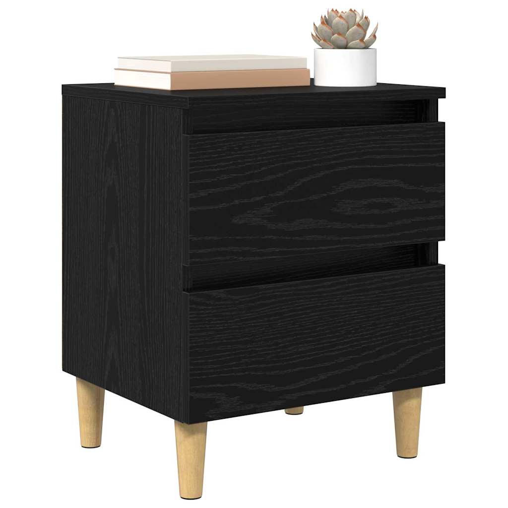 vidaXL Bed Cabinets 2 pcs Black Oak 40 x 35 x 50 cm Engineered Wood