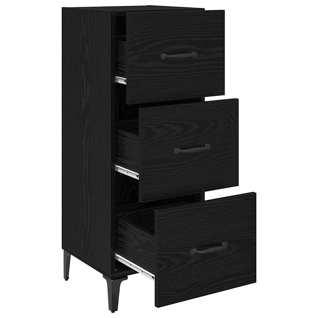 vidaXL Sideboard Black Oak 34.5 x 34 x 90 cm Engineered Wood