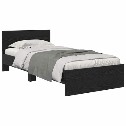 vidaXL Bed Frame with Headboard Black Oak 100 x 200 cm Engineered Wood