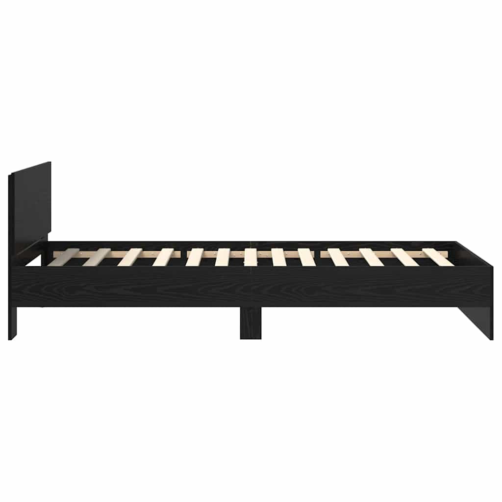 vidaXL Bed Frame with Headboard Black Oak 100 x 200 cm Engineered Wood