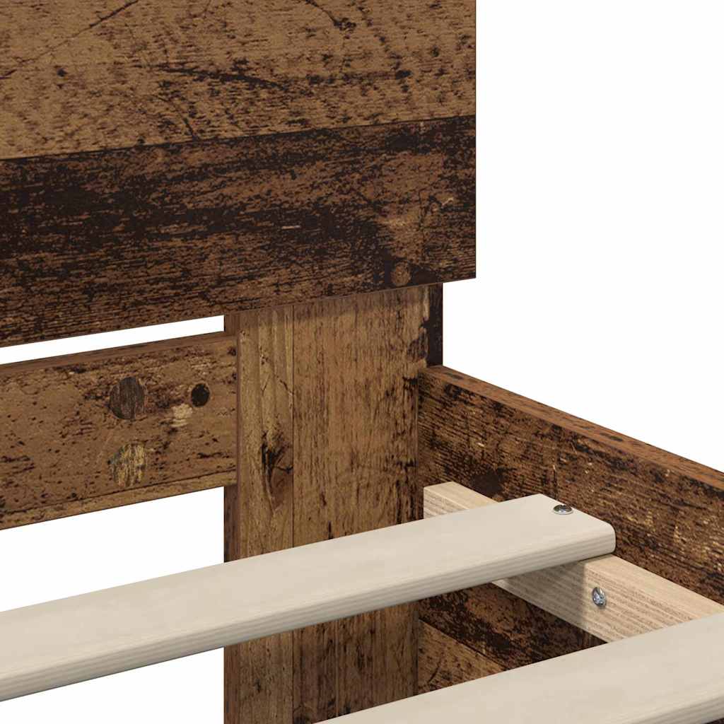vidaXL Bed Frame with Headboard Old Wood 90 x 200 cm Engineered Wood