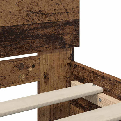vidaXL Bed Frame with Headboard Old Wood 90 x 200 cm Engineered Wood