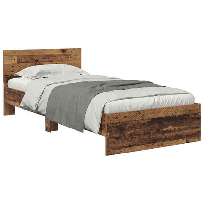vidaXL Bed Frame with Headboard Old Wood 90 x 200 cm Engineered Wood
