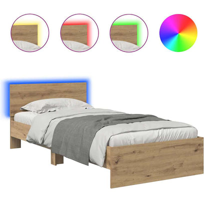 vidaXL Bed Frame Artisan Oak 90 x 200 cm Engineered Wood