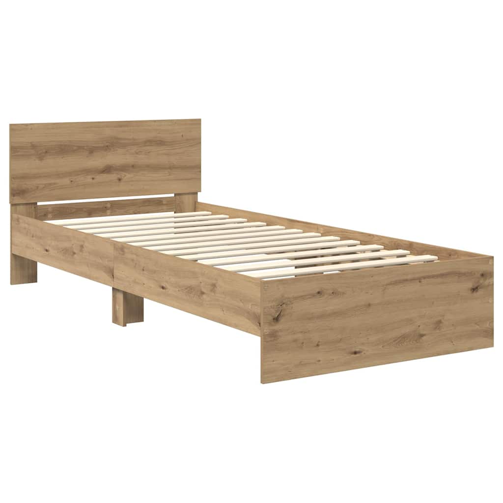 vidaXL Bed Frame Artisan Oak 90 x 200 cm Engineered Wood