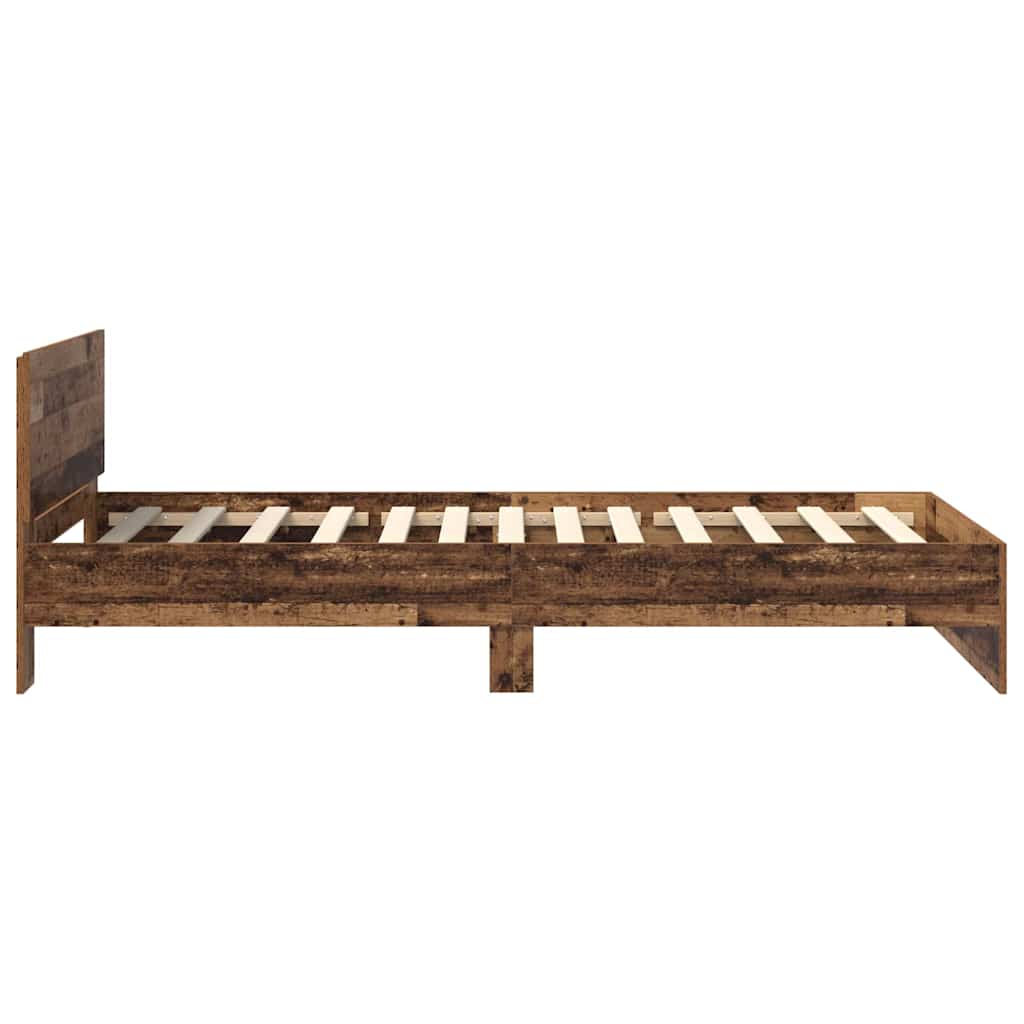 vidaXL Bed Frame with Headboard Old Wood 90 x 190 cm Engineered Wood