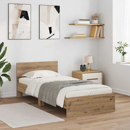 vidaXL Bed Frame Artisan Oak 90 x 190 cm Engineered Wood